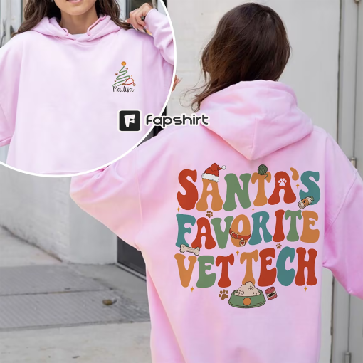 Vet Tech Christmas Sweatshirt, Veterinary Technician Gift, Christmas Gift For Veterinarian, Santa’s Favorite Vet Tech Shirt