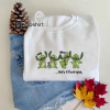 Embroidered Ohh Ahh That’s it I’m Not Going Sweatshirt, Green Monster Embroidered Sweatshirt, Funny Christmas Embroidery Crewneck Hoodie