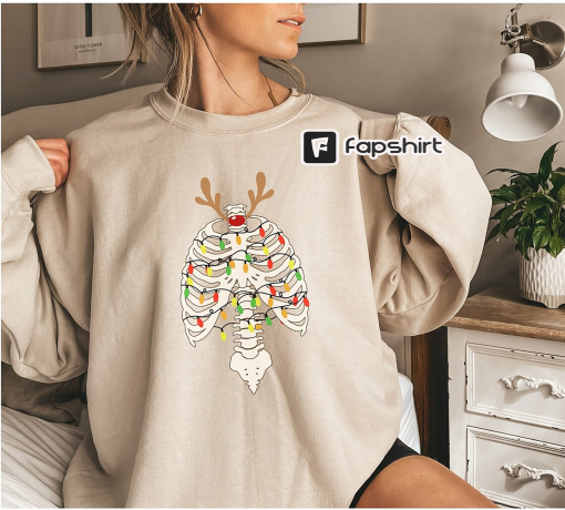 Radiology Christmas Sweatshirt Funny RAD Dancing Skeleton Crewneck Whimsigoth Christmas Tree Goth Crewneck X-Ray Radiologist Christmas Gift