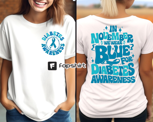 Diabetes Awareness Sweatshirt, In November We Wear Blue Shirt, Blue Ribbon, Diabetes Support, Awareness Month, Diabetes Warriors, Diabetic