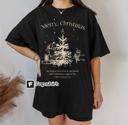 Vintage Winnie The Pooh Christmas Sweatshirt Merry Christmas Tree Sweatshirt Disneyland Christmas Sweatshirt Disneyworld Xmas Pooh Shirt