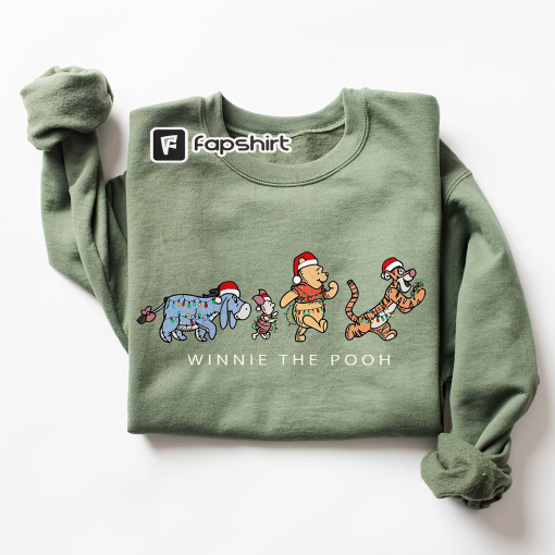 Winnie The Pooh And Friends Christmas Sweatshirt, Pooh Bear Christmas Shirt, Disneyworld Christmas Shirt, Retro Disney Christmas Shirt