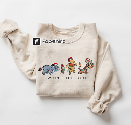 Winnie The Pooh And Friends Christmas Sweatshirt, Pooh Bear Christmas Shirt, Disneyworld Christmas Shirt, Retro Disney Christmas Shirt