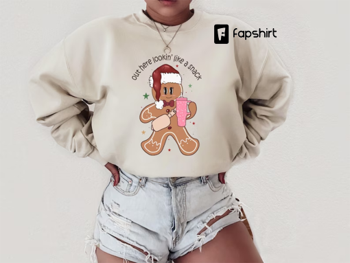 Out Here Lookin Like A Snack Sweatshirt, Boujee Christmas Sweatshirt, Funny Christmas Shirt, Xmas party Sweatshirt, Christmas Cake Retro