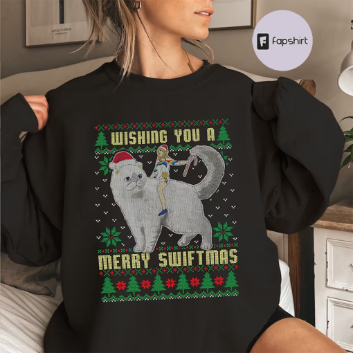 Taylor Swift Ugly Christmas Sweater, Wishing You Have A Merry Swiftmas Sweatshirt, Taylor Santa Hoodie, Eras Tour Merch