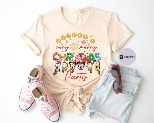 Mickey’s Very Merry Christmas Party 2023 Shirt, Mickey and Friends Shirt, Custom Name Disney Christmas Shirt, Christmas Squad Shirts