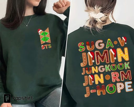 BTS Christmas Sweatshirt, Christmas In July Shirt, Kpop Bangtan Xmas Shirt, Army Gifts, Cute BT21 Christmas Shirt, BTS Bt21 Members Shirt