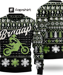 Braaap Moto Ugly Christmas Sweater, Retro Ugly…