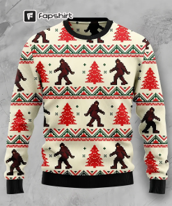 BigFoot Ugly Christmas Sweater, Xmas Sweater, Sasquatch…