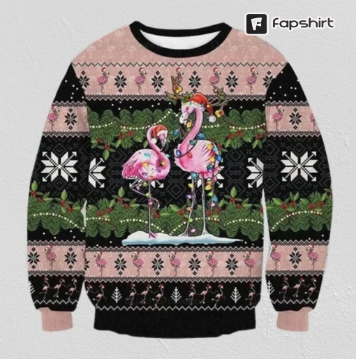 Flamingo Ugly Christmas Sweater, Ugly Christmas Sweater, Flamingo Xmas Sweater, Flamingo Sweatshirt, Christmas Gift, Xmas Sweater