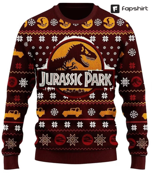 Jurassic Park Ugly Christmas Sweater, Xmas Sweater, Christmas Gift Sweatshirt, Gift Man/ Women/Kid