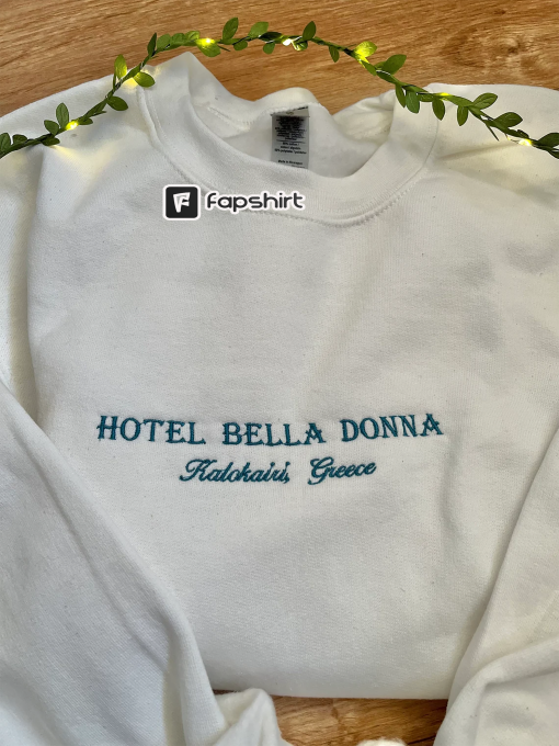 Hotel Bella Donna embroidered sweatshirt | Mamma Mia inspired embroidered crewneck