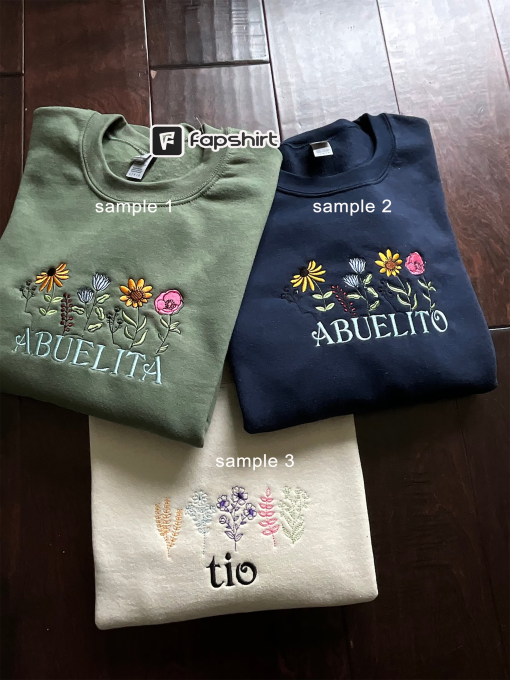 Custom Text Embroidered Sweatshirt, Embroidered wildflower sweatshirt, Floral Sweatshirt, Embroidered Floral Hoodie, Holiday Gift