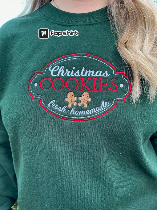 Christmas Cookies Embroidered Sweatshirt