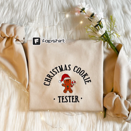 Embroidered Christmas Cookie Baker Gingerbread Sweatshirt | Embroidered Christmas Hoodie | Funny Christmas Sweatshirt | Crew Neck Sweatshirt