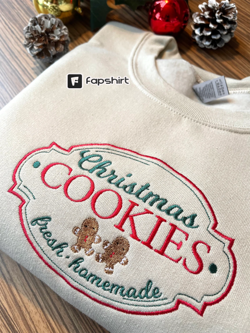 Christmas Cookies Embroidered Sweatshirt