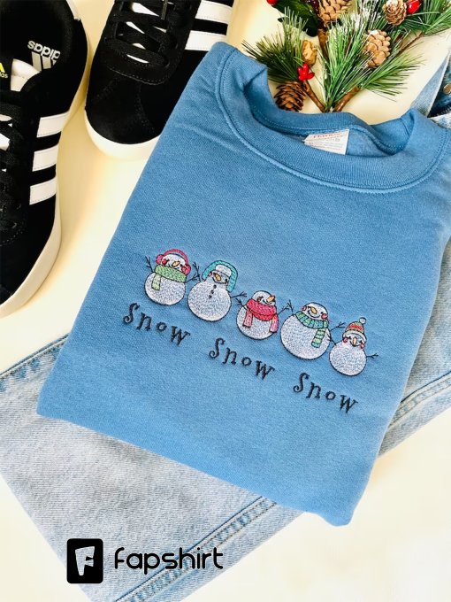 Snowmen Embroidered Crewneck