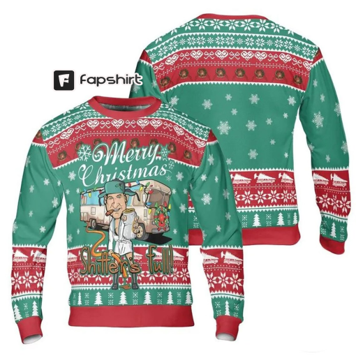 Lampoons Merry Christmas Shitters Full Ugly Sweater, National Xmas Lampuns Vacation Ugly Sweater Knitted, 2023 Christmas Sweater