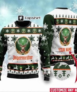 Personalized Jagermeister Ugly Christmas Sweater, Custom Ugly…