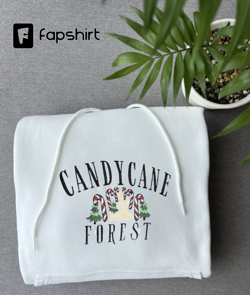 Candy Cane Forest Sweatshirt — Embroidered, Elf Inspired, Christmas Sweatshirt