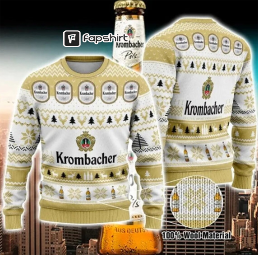 Krombacher Beer Ugly Christmas Sweater, Gift For Christmas, Gift Friends Xmas, Love Beer Merry Christmas, Xmas Gift