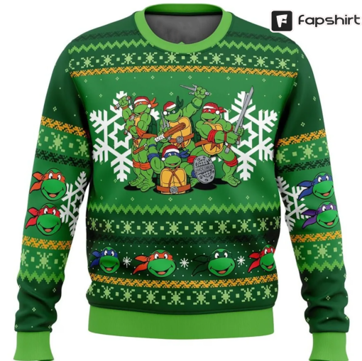 Teenage Mutant Ninja Turtle TMNT Christmas Ugly Christmas Sweater, Christmas Sweater, Ugly Knitted Sweater, Christmas Gift