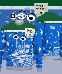 Latest Holiday Ugly Christmas Wool Sweater, Windows…