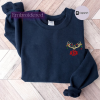 Retro Merry Christmas Embroidered Jumper, Unisex, Holidays Sweater, Stocking Filler, Vintage Festive Sweatshirt, Embroidery, 50s, Gift Ideas