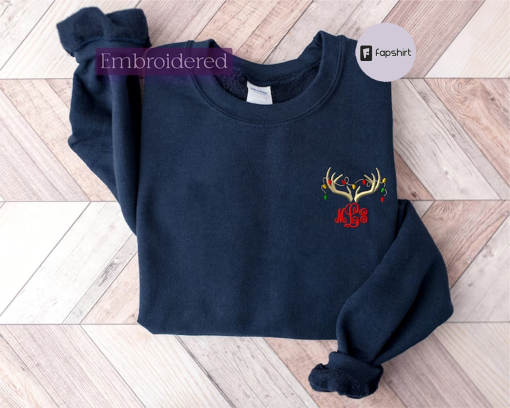 EMBROIDERED Custom Monogram Name Matching Christmas Family Crewneck Sweatshirt