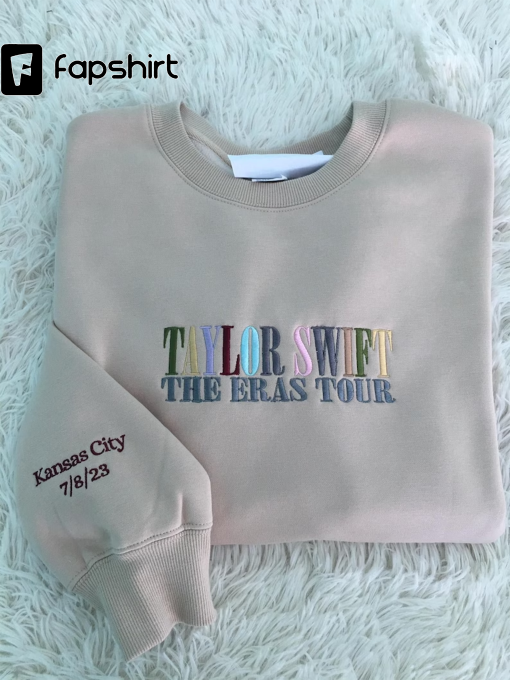 Taylor Swift The Eras Tour Hand Embroidered Sweatshirt, Embroidered Round Neck Sweatshirt, Gift For Friends