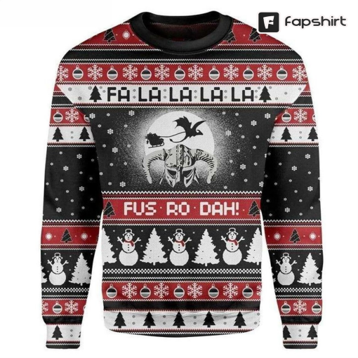 Fus Ro Dah Quotes 3D All Over Printed T-shirt, Viking Game Ugly Christmas Sweater, Xmas Sweatshirt