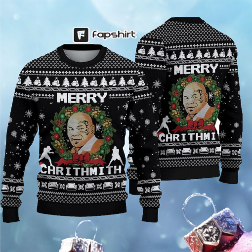 Mike Tyson Merry Christmith Christmas Ugly Sweater, Mike Tyson Fans Ugly Sweater All Over Print, Boxing Lovers Ugly Xmas Sweater, Fan Gift