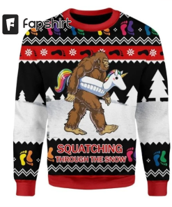 BigFoot Ugly Christmas Sweater, Xmas Sweater, Sasquatch…