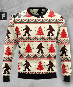 BigFoot Ugly Christmas Sweater, Xmas Sweater, Sasquatch…