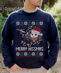 Ugly Christmas Sweater Funny Animals Screaming Possum…