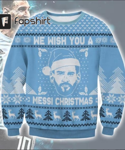 Messi Christmas Sweater Round Neck Long Sleeve…