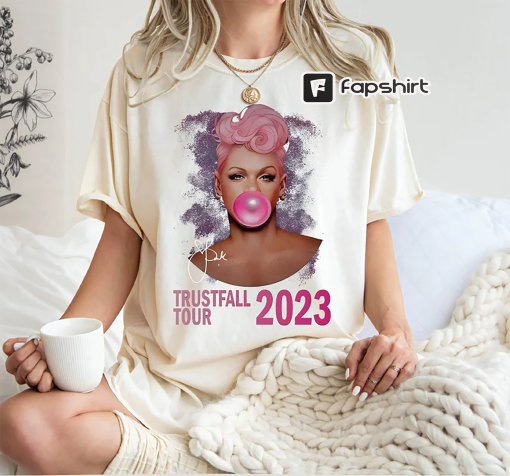 Comfort Colors Pink Trustfall Tour 2023, Trustfall Album Tee, Pink Singer Tour Music Festival Shirt Concert Apparel, Tour TShirt Pink Music