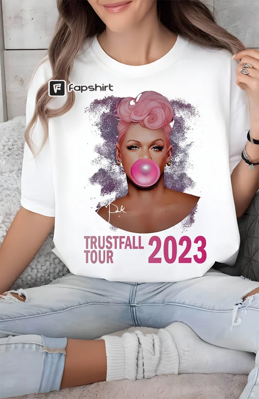 Comfort Colors Pink Trustfall Tour 2023, Trustfall Album Tee, Pink Singer Tour Music Festival Shirt Concert Apparel, Tour TShirt Pink Music