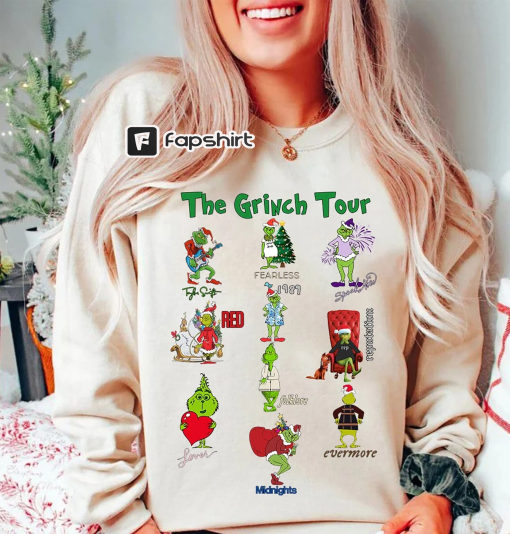 Grinchmas Eras Tour Sweatshirt, The Grinch Tour Tour Christmas Shirt, Vintage Grinch Christmas Shirt, Whoville University Christmas Shirt