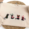 Christmas Embroidery Crewneck jumper,Mrs Claus gingerbread barkey sweatshirt, christmas gift,