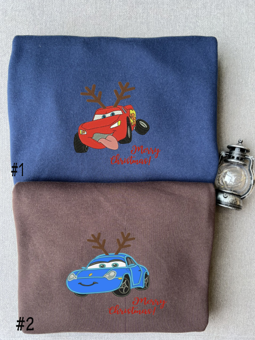 McQueen and Sally Cars Disney Embroidered Sweatshirts, Christmas Gift for Couple