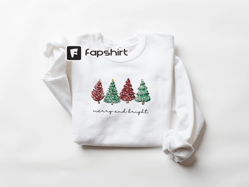 Embroidered Christmas Sweatshirt, Embroidered Christmas Tree Sweatshirt, Christmas Tree Sweatshirt, Embroidered Sweatshirt, Christmas Gift