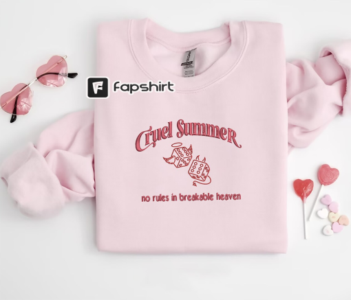 Cruel Summer TS Embroidered Sweatshirt, Hoodie, Swifties Gift, Taylor Swift-inspired embroidered sweatshirt,pop culture y2k shirt