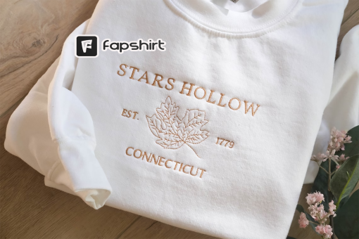 Embroidered Stars Hollow inspired Crewneck Sweatshirt, Custom Embroidered, Halloween Holiday Sweatshirt, Halloween Gift