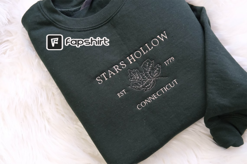 Embroidered Stars Hollow inspired Crewneck Sweatshirt, Custom Embroidered, Halloween Holiday Sweatshirt, Halloween Gift