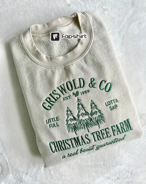 Griswold’s Christmas Tree Farm Embroidered Sweatshirt | Christmas Shirt Holiday Cute Woman’s Gift