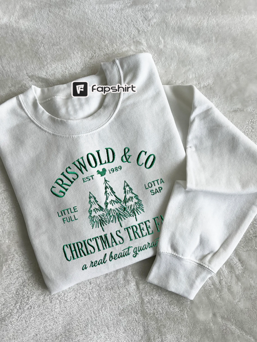 Griswold’s Christmas Tree Farm Embroidered Sweatshirt | Christmas Shirt Holiday Cute Woman’s Gift