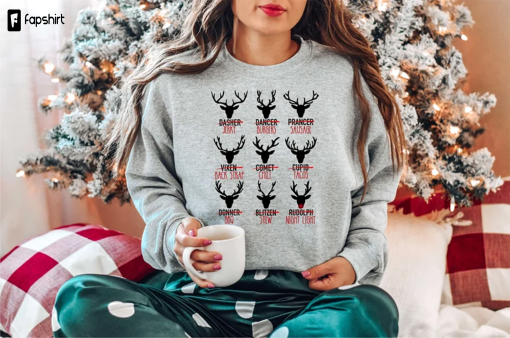 Santas Reindeer Cuts of Meat Sweatershirt, Christmas Hunter Sweater, Deer Hunting Gift, Deer Hunting, Rudolph Sweater, Barbecue Lover Gifts