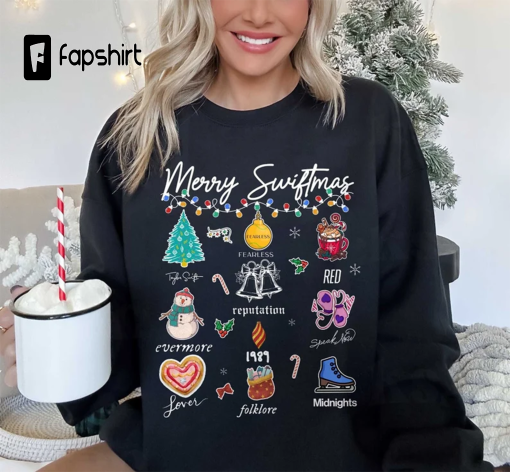 Merry Swiftmas Sweater, The Eras Tour Christmas Shirt, Swift Xmas, Gift for Swifty, Taylor version Christmas, Xmas Swift Merch, 1989 tee