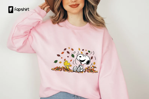 Fall Snoopy Sweatshirt, Halloween Unisex Sweatshirt, Snoopy Autumn Leaves Pumpkin Sweatshirt,Dog Pumpkins shirt, Fall Sweatshirt